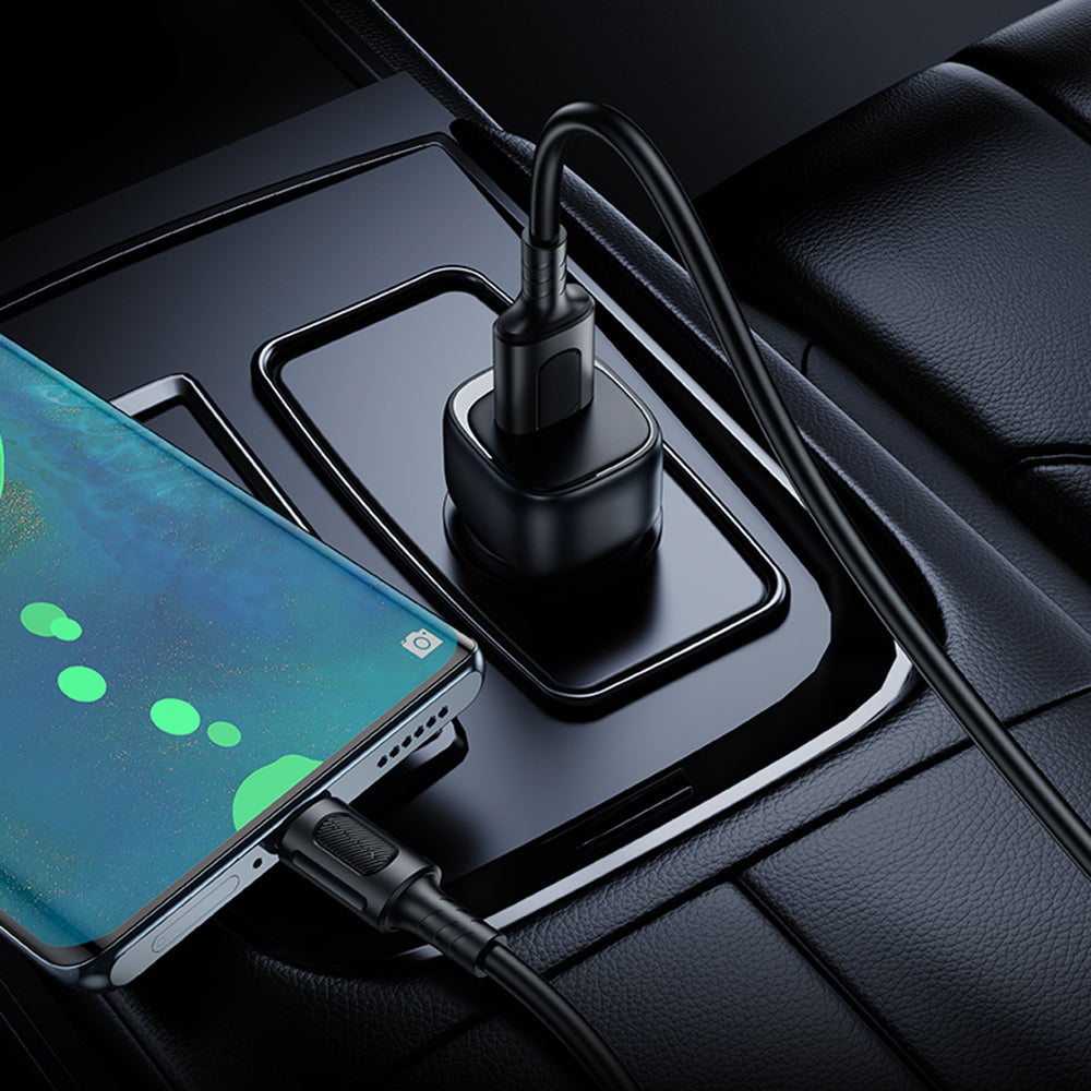 Auto-Ladegerät mit USB-C Kabel Borofone BZ34 Cloud, 18W, 3A, 1 x USB-A, Weiß