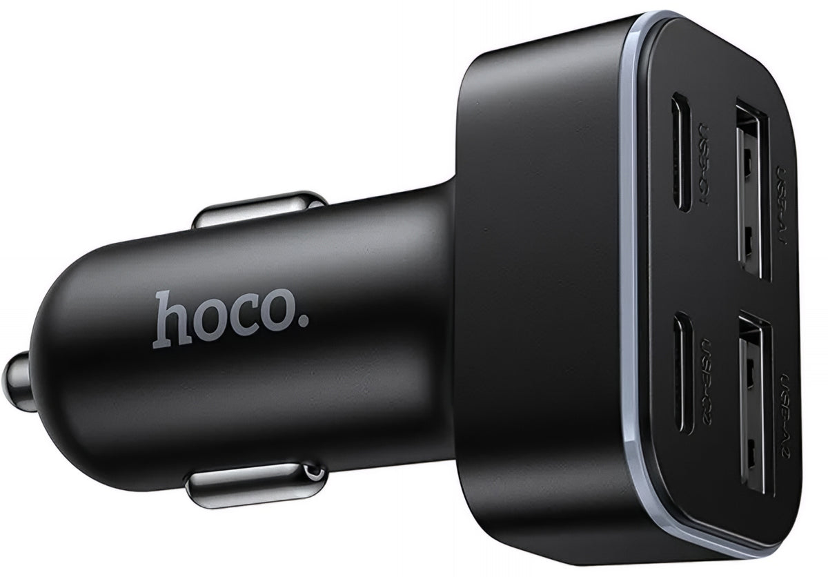 Auto-Ladegerät HOCO Z63, 42W, 3A, 2 x USB-A - 2 x USB-C, Schwarz