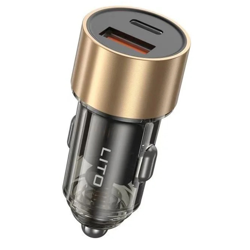 Auto-Ladegerät Lito IN-C04, 52W, 3A, 1 x USB-A - 1 x USB-C, Schwarz