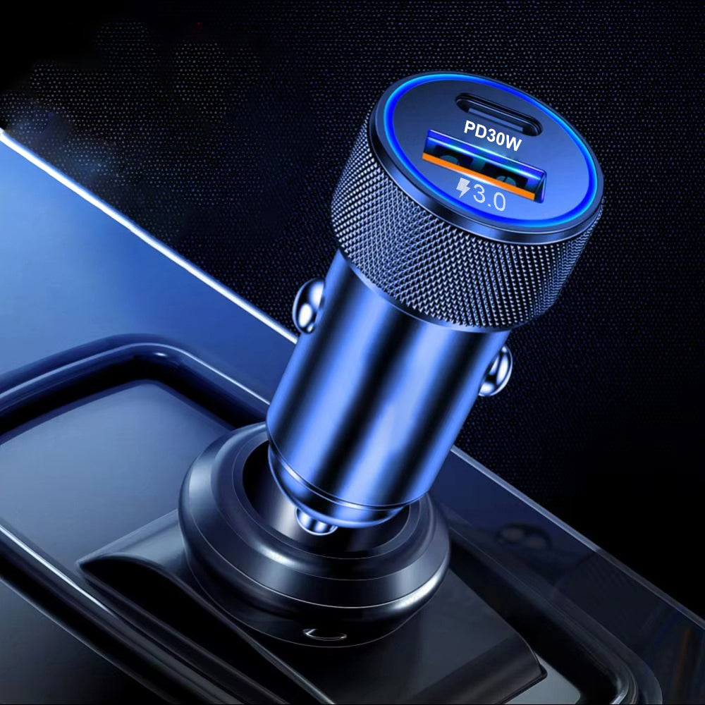 Auto-Ladegerät Techsuit C2 VoltDuo, 30W, 3A, 1 x USB-A - 1 x USB-C, Schwarz