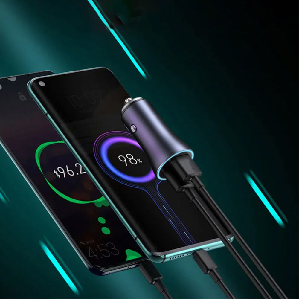 Auto-Ladegerät Techsuit C3 RescueVolt, 48W, 3A, 1 x USB-A - 1 x USB-C, Grau