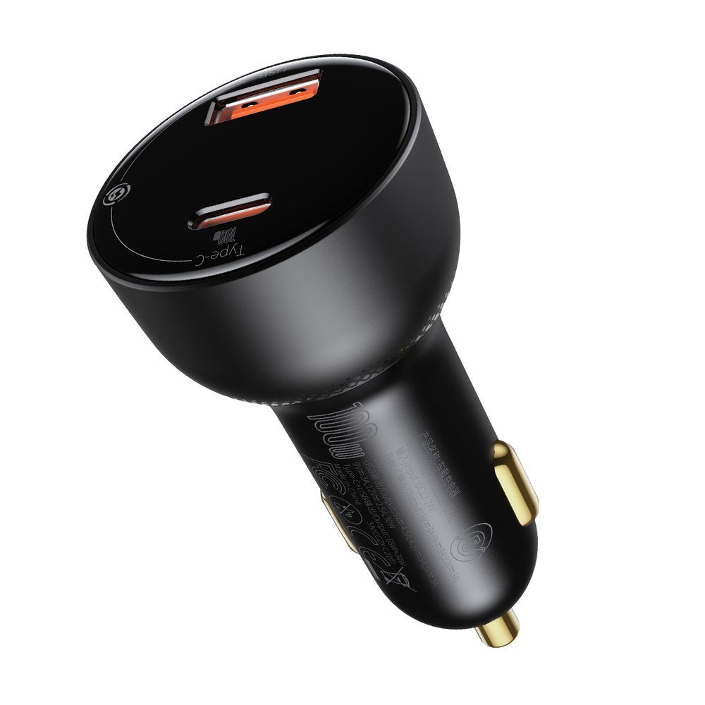 Baseus Superme KFZ-Ladegerät 100W | USB-A & USB-C | Schwarz | Digital-Display