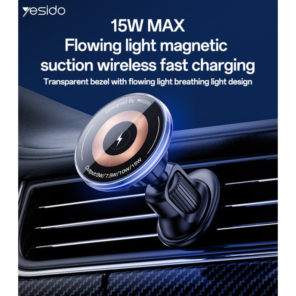 Kfz-Wireless-Ladegerät Yesido C308, 15W, 1.67A, Schwarz