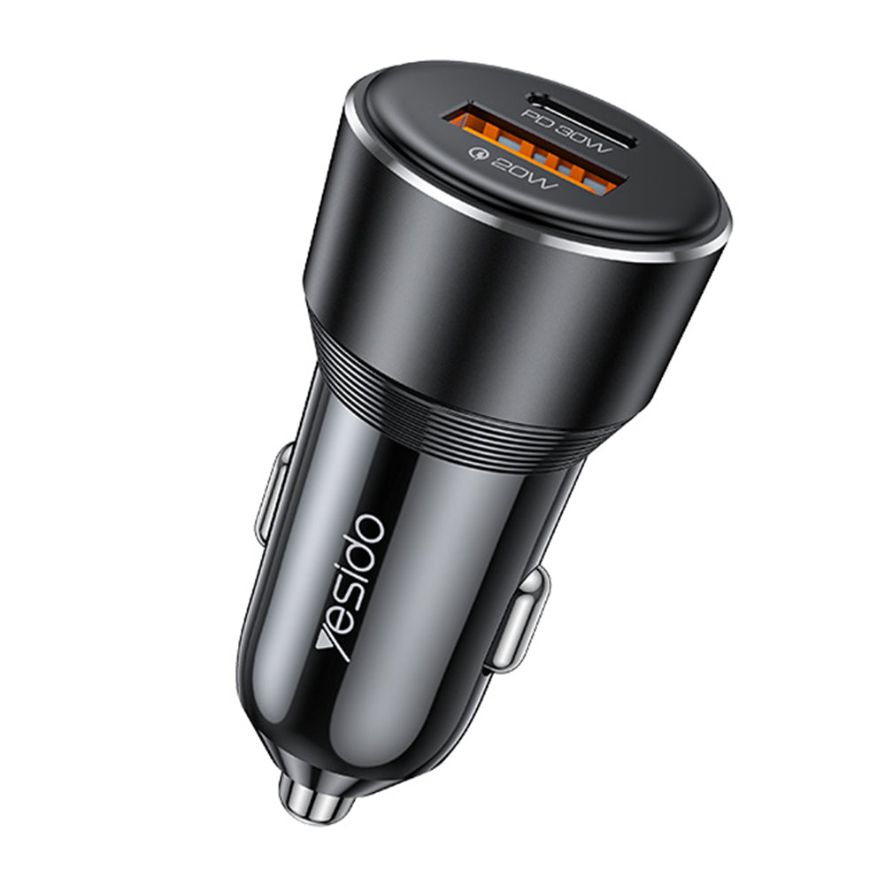 Auto-Ladegerät Yesido Y64, 50W, 3A, 1 x USB-A - 1 x USB-C, Schwarz