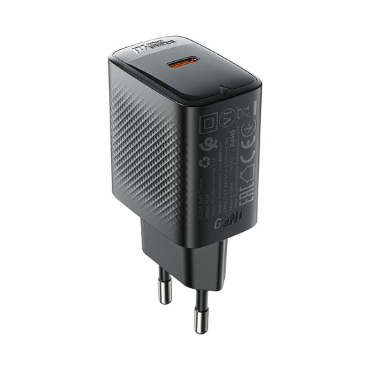 Netzladegerät Acefast A104, 25W, 3A, 1 x USB-C, Schwarz