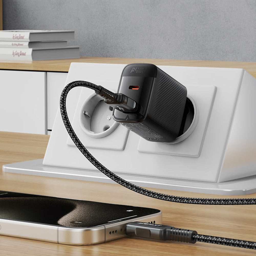 Netzladegerät Acefast A106, 45W, 3A, 1 x USB-A - 1 x USB-C, Schwarz