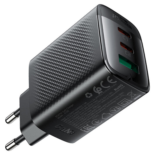 Netzladegerät Acefast A108, 67W, 3A, 1 x USB-A - 2 x USB-C, Schwarz