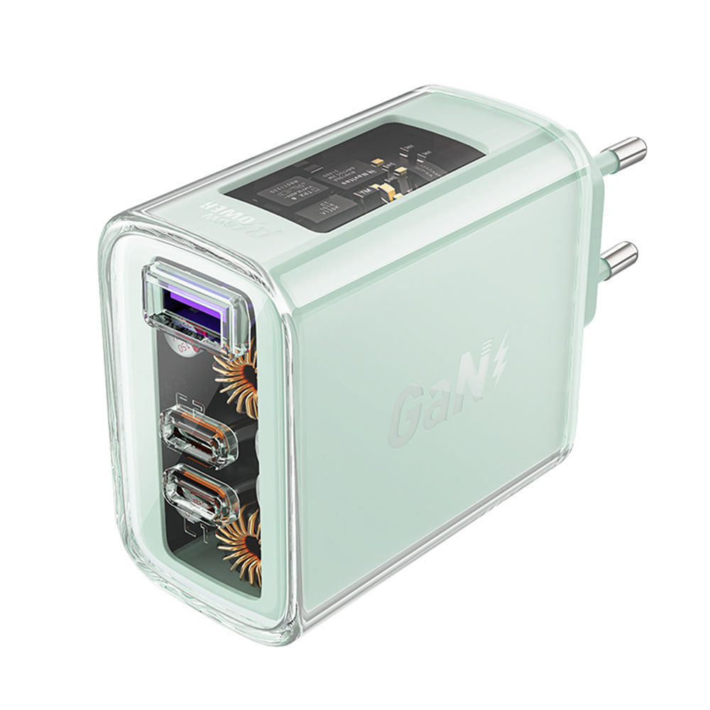 Netzladegerät Acefast A45 Exploration, 65W, 3.25A, 1 x USB-A - 2 x USB-C, Grün