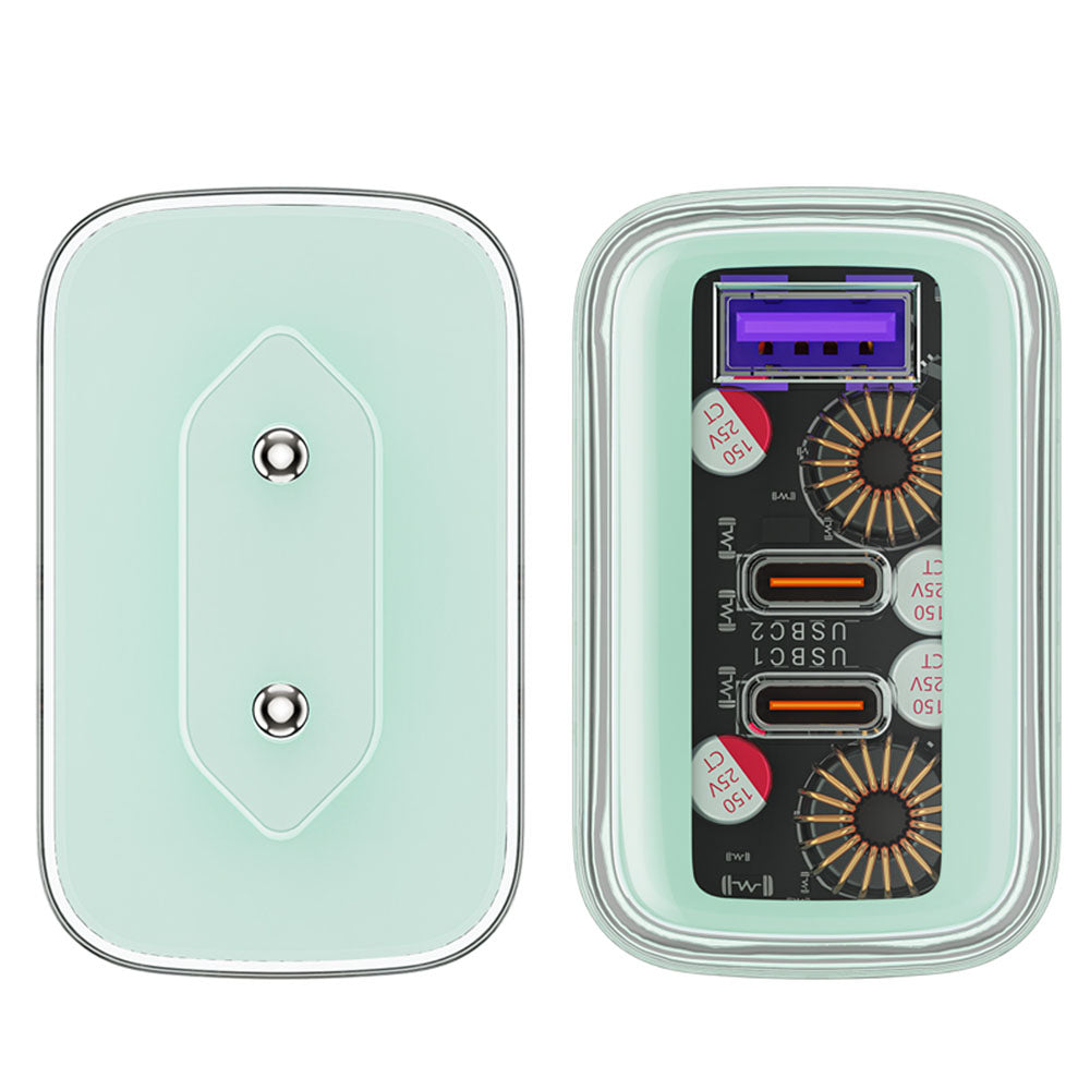 Netzladegerät Acefast A45 Exploration, 65W, 3.25A, 1 x USB-A - 2 x USB-C, Grün