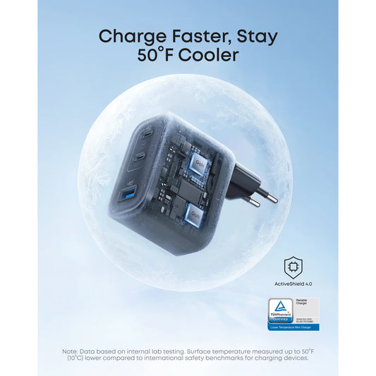 Anker Nano Netzladegerät, 70W, 3.5A, 1 x USB-A - 2 x USB-C, Schwarz A121AL11