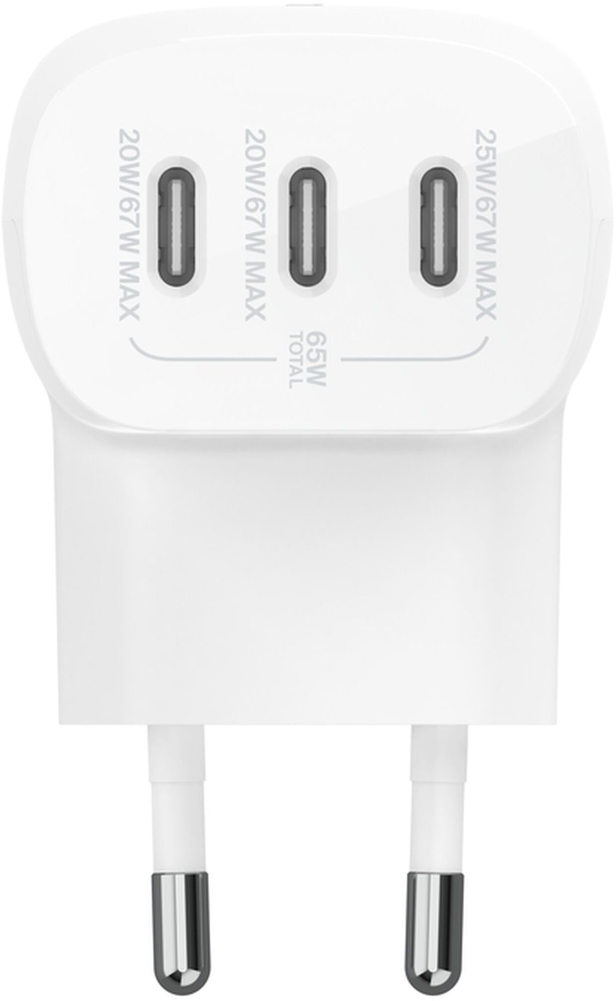 Belkin BoostCharge Netzladegerät, 67W, 3A, 3 x USB-C, Weiß WCC002vfWH