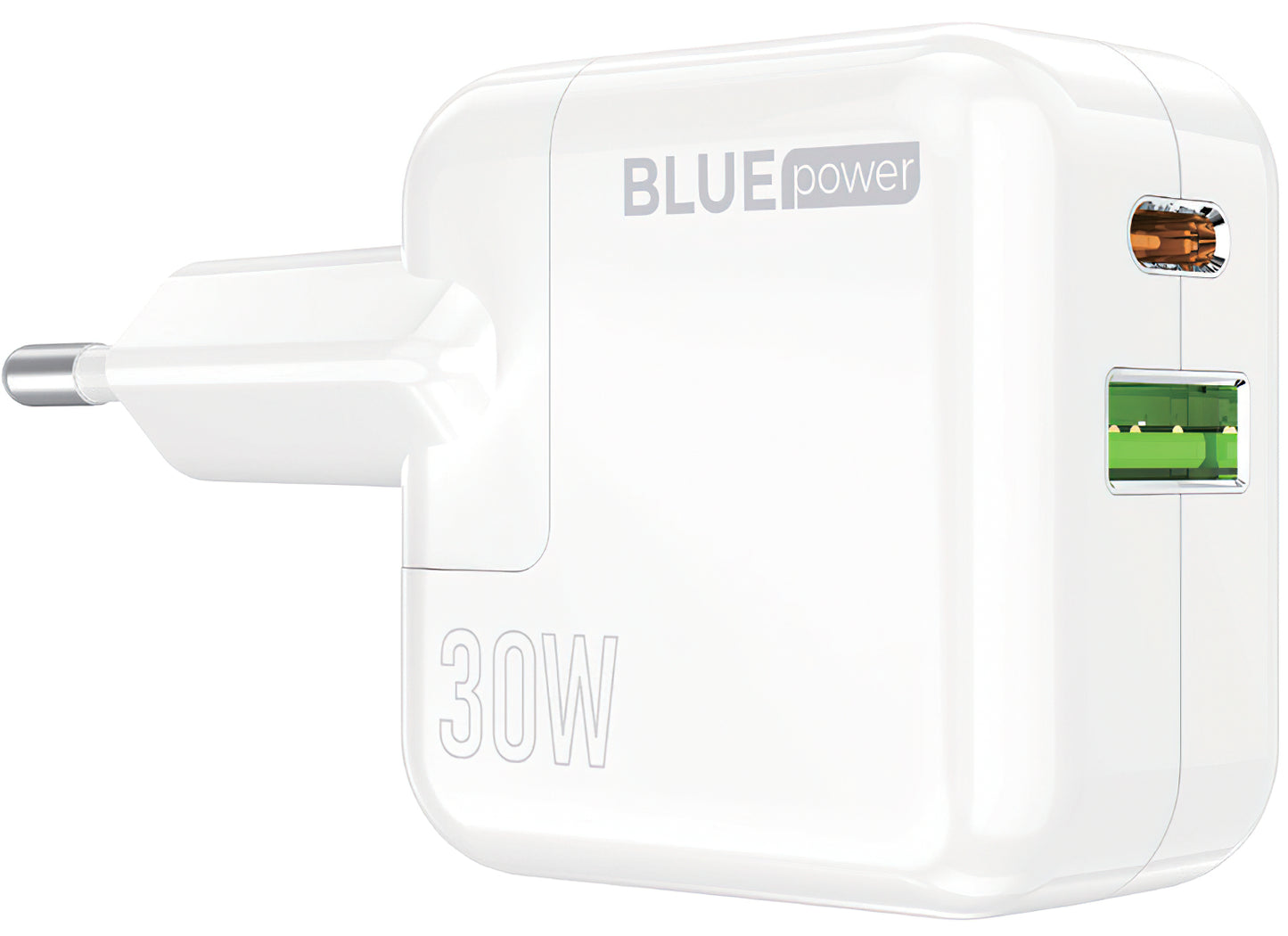 BLUE Power BC111A Netzteil 30W | 1x USB-A & 1x USB-C | PD & QC | Weiß