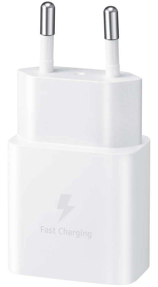 Samsung USB-C Netzwerk-Ladegerät mit USB-C Kabel, 15W, 2A, 1 x USB-C, Weiß EP-T1510XWEGEU