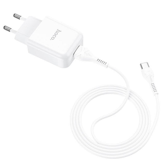 Netzladegerät mit USB-C Kabel HOCO N2, 10W, 2A, 1 x USB-A, Weiß