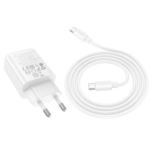 Netzladegerät mit USB-C Kabel HOCO N63, 30W, 3A, 1 x USB-A - 1 x USB-C, Weiß