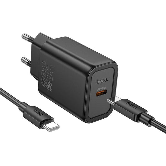 Netzladegerät mit USB-C Kabel HOCO N62, 30W, 3A, 1 x USB-C, Schwarz