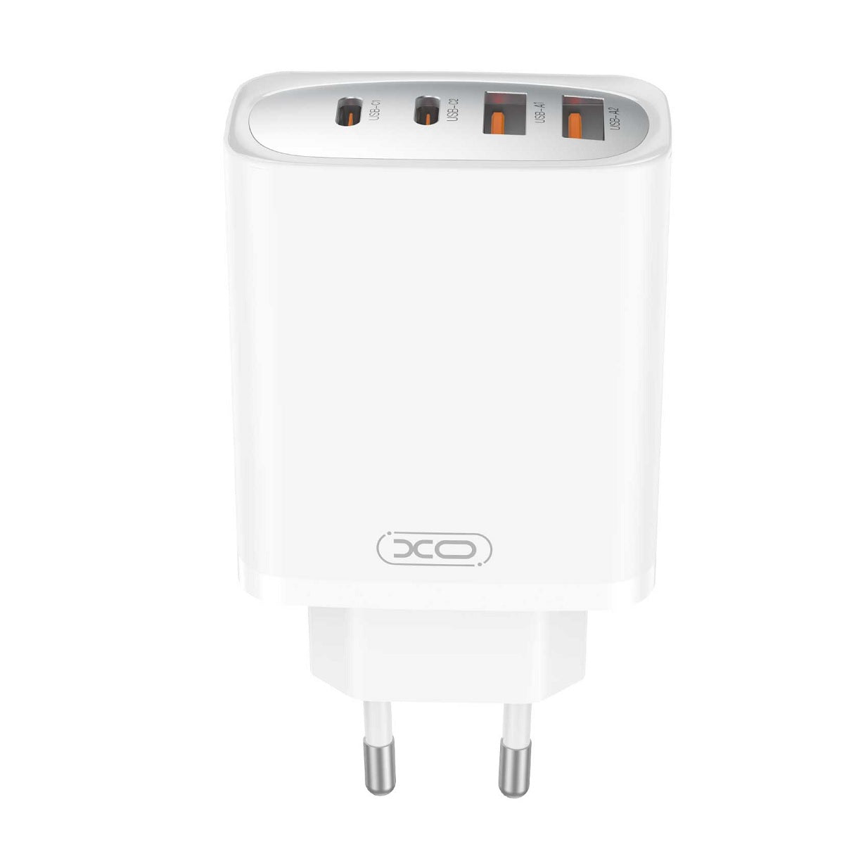 Network Charger with USB-C Cable XO Design CE22, 45W, 3A, 2 x USB-A - 2 x USB-C, White