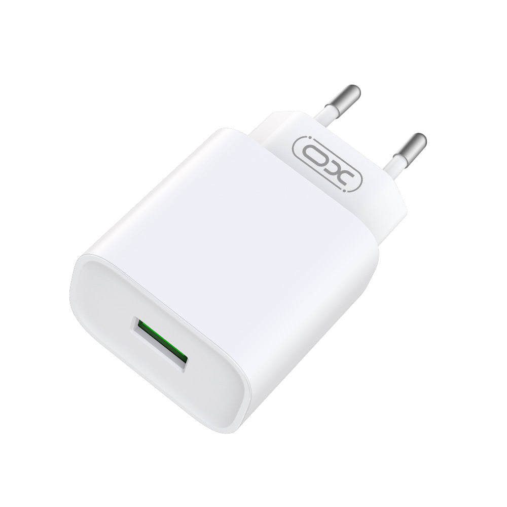 Netzladegerät mit USB-C Kabel XO Design CE02D, 18W, 3A, 1 x USB-A, Weiß