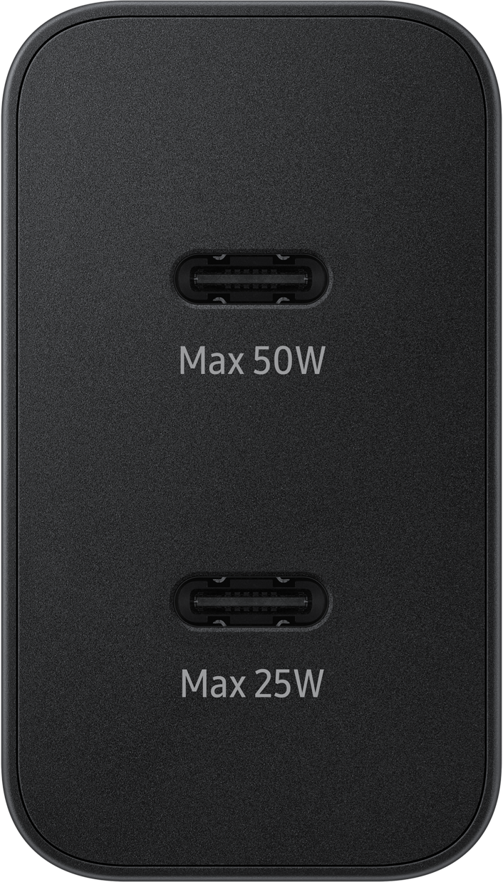 Samsung Netzwerk-Ladegerät mit USB-C Kabel, 50W, 3A, 2 x USB-C, Schwarz EP-T5020XBEGEU
