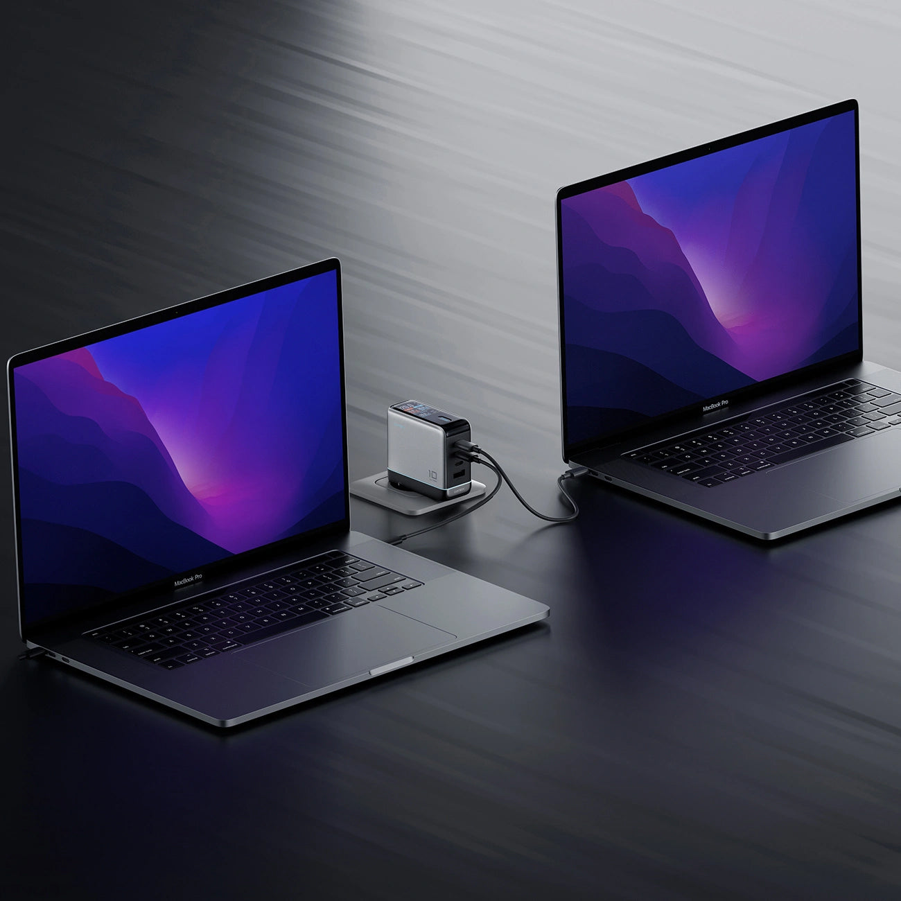 Netzteil mit USB-C-Kabel Cuktech AD1204U Display, 120W, 6A, 1 x USB-A - 2 x USB-C, Silber