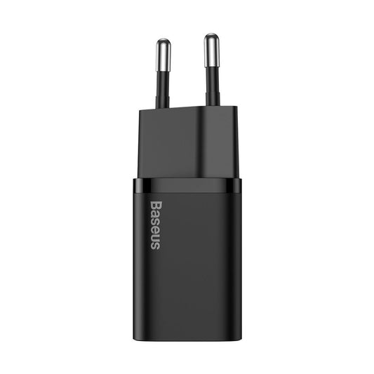 Baseus Super Si USB-C Netzwerk-Ladegerät mit USB-C Kabel, 25W, 3A, 1 x USB-C, Schwarz TZCCCSUP-L01