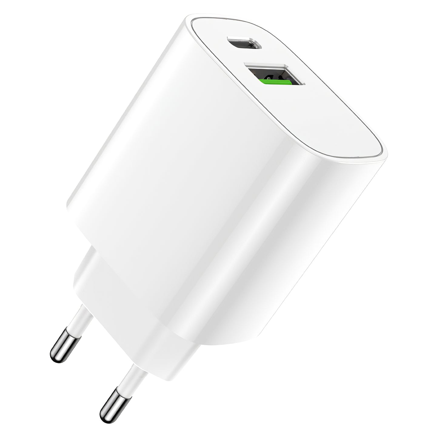 Netzwerk-Ladegerät Forever LS-04, 20W, 3A, 1 x USB-A - 1 x USB-C, Weiß