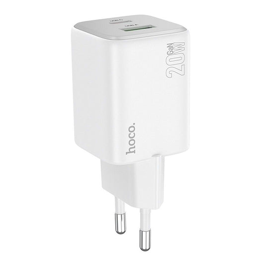 Netzladegerät HOCO N41, 20W, 3A, 1 x USB-A - 1 x USB-C, Weiß
