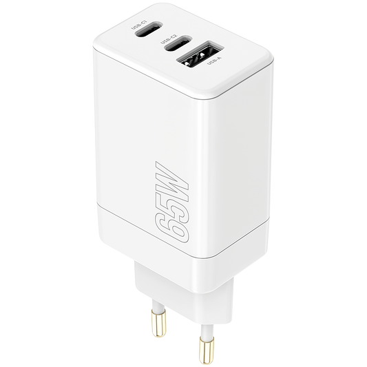 MaXlife Netzwerk-Ladegerät MXTC-08-65ACC, 65W, 3,25A, 1 x USB-A - 2 x USB-C, Weiß