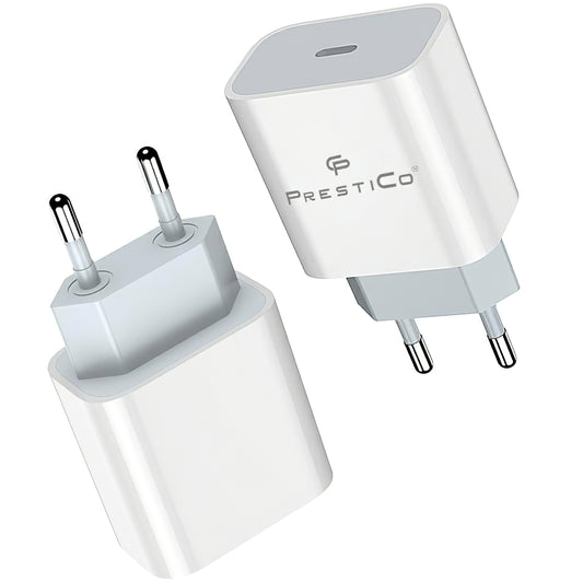Network Charger Prestico F8A Box, 20W, 3A, 1 x USB-C, White