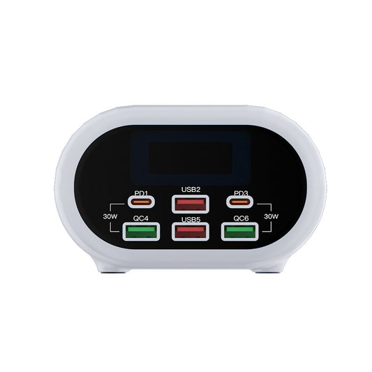 Netzwerk-Ladegerät Relife RL-309U, 72W, 5A, 2 x USB-C - 4 x USB-A, Silber