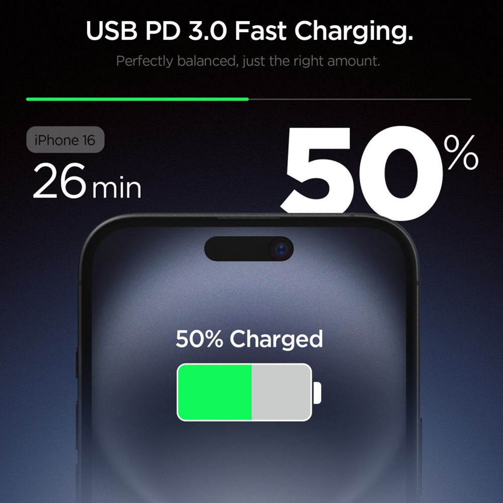 Spigen Essential Network Charger, 20W, 3A, 1 x USB-C, Black