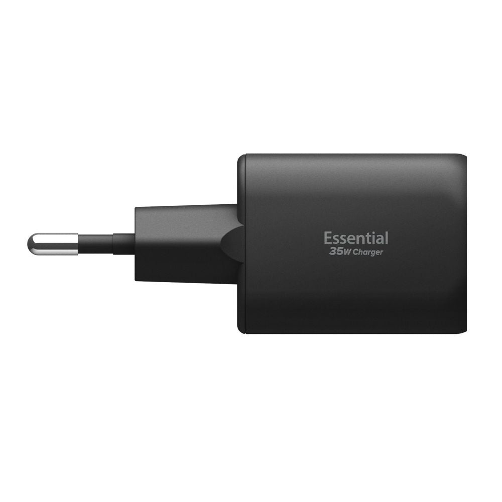 Spigen Essential Netzladegerät, 35W, 3A, 1 x USB-A - 1 x USB-C, Schwarz ACH09463