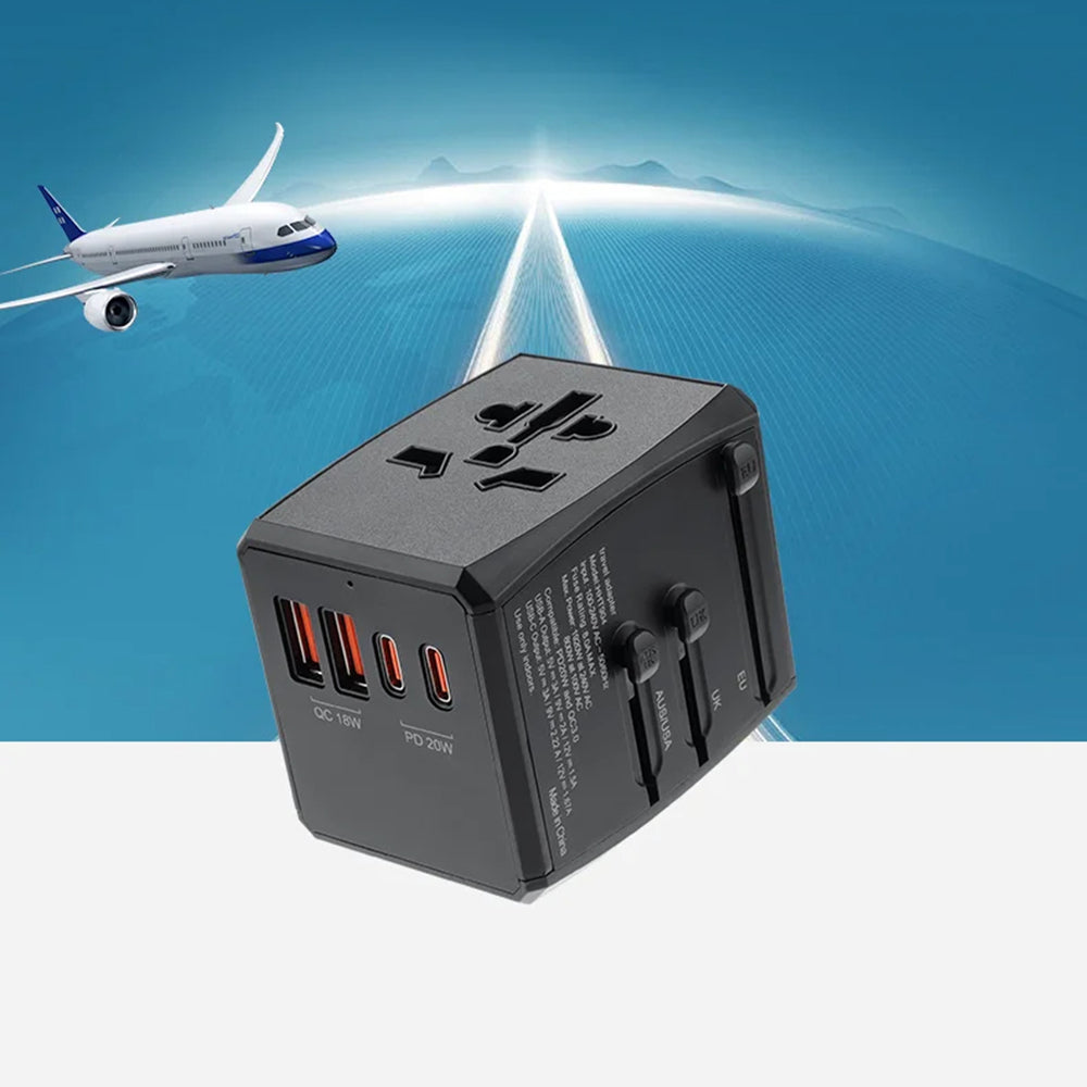 Techsuit HHT904-W2 Travel Network Charger, 20W, 3A, 2 x USB-A - 2 x USB-C, White