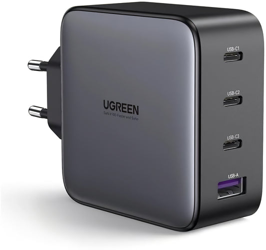 Netzwerk-Ladegerät UGREEN CD226, 100W, 3A, 1 x USB-A - 3 x USB-C, Schwarz