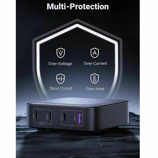 Ladestation UGREEN CD328, 100W, 3A, 1 x USB-A - 3 x USB-C, Grau