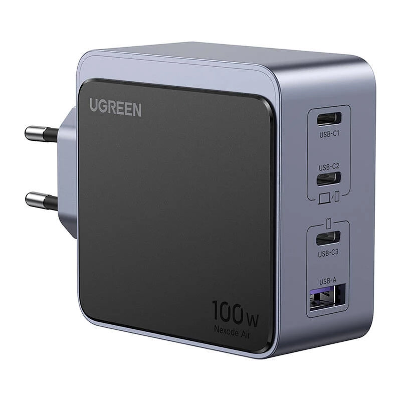 Netzwerk-Ladegerät UGREEN X565 Nexode Air, 100W, 5A, 1 x USB-A - 3 x USB-C, Grau