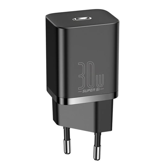 Baseus Super Si Netzwerk-Ladegerät, 30W, 3A, 1 x USB-C, Schwarz CCSUP-J01
