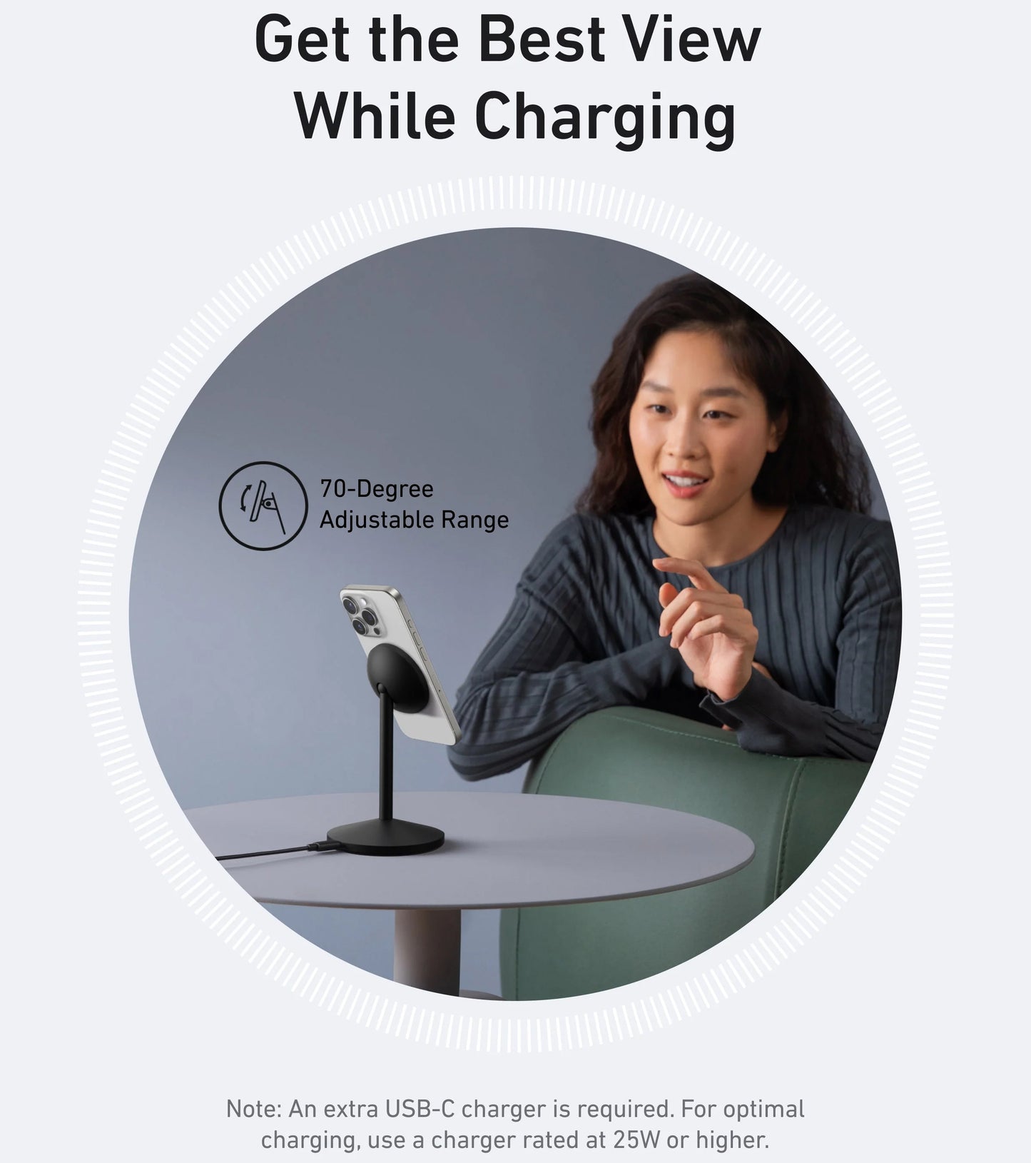 Anker MagGo Stand Wireless Netzladegerät, 15W, 1.67A, Schwarz A25X1H11