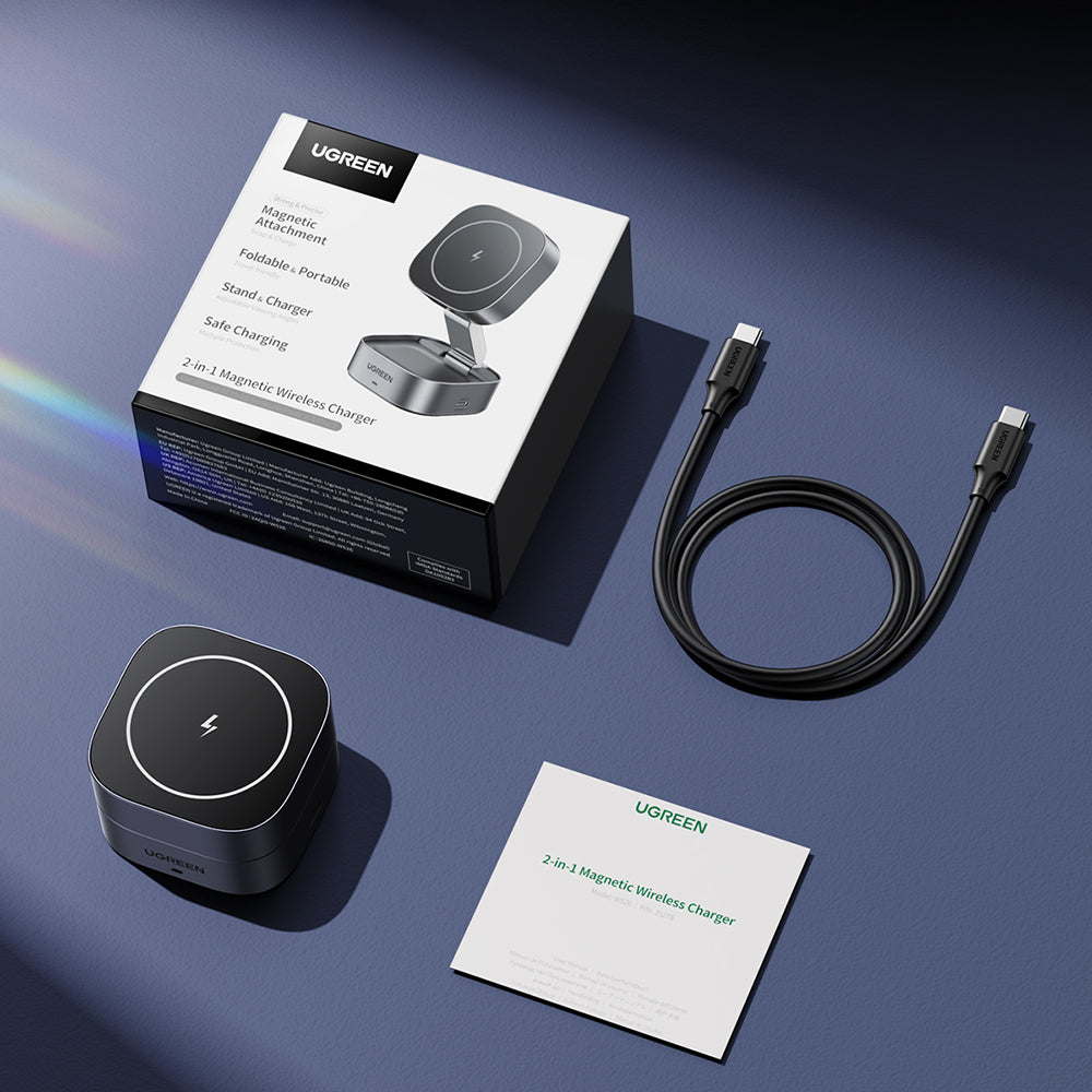 UGREEN W526 3in1 Wireless Netzladegerät, 20W, 1.67A, 1 x USB-C, Schwarz