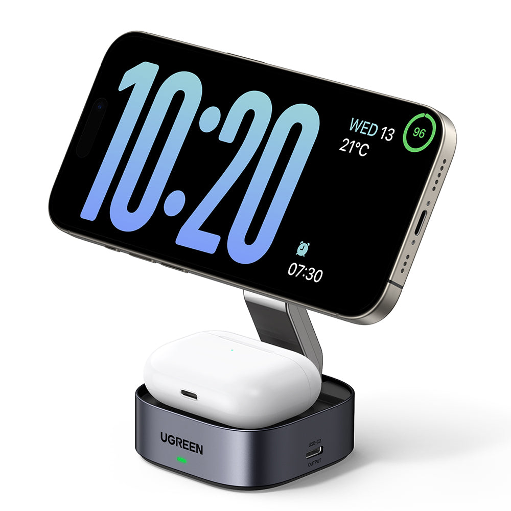 UGREEN W526 3in1 Wireless Netzladegerät, 20W, 1.67A, 1 x USB-C, Schwarz