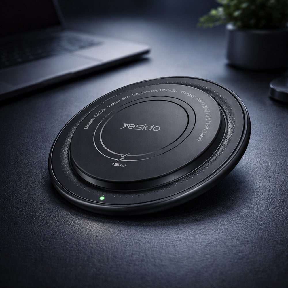 Wireless-Netzladegerät Yesido DS39, 15W, 1.67A, Schwarz