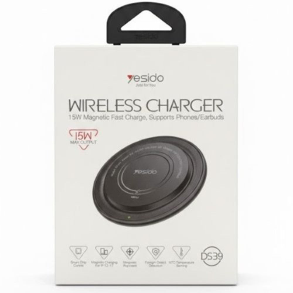 Wireless-Netzladegerät Yesido DS39, 15W, 1.67A, Schwarz