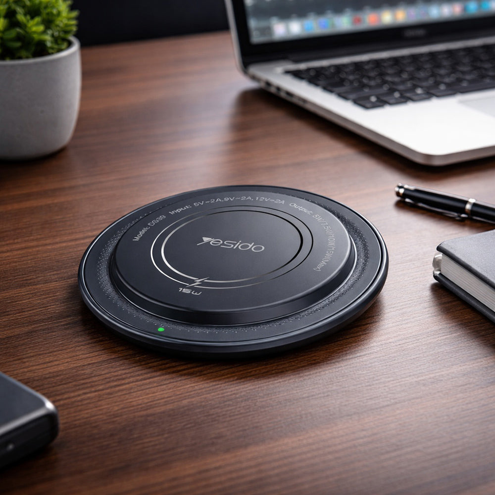 Wireless-Netzladegerät Yesido DS39, 15W, 1.67A, Schwarz