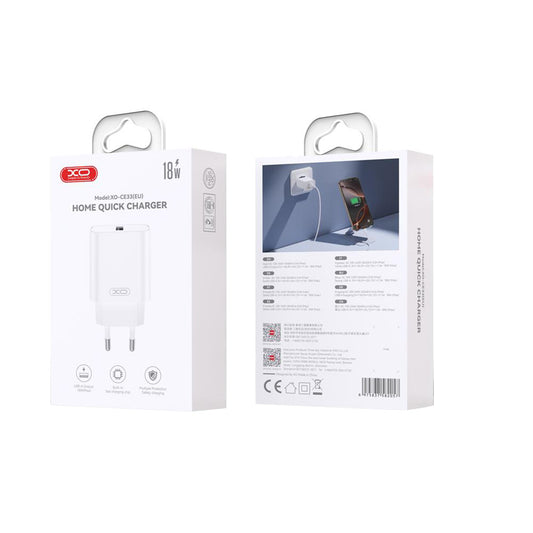 Netzladegerät XO Design CE33, 18W, 3A, 1 x USB-A, Weiß