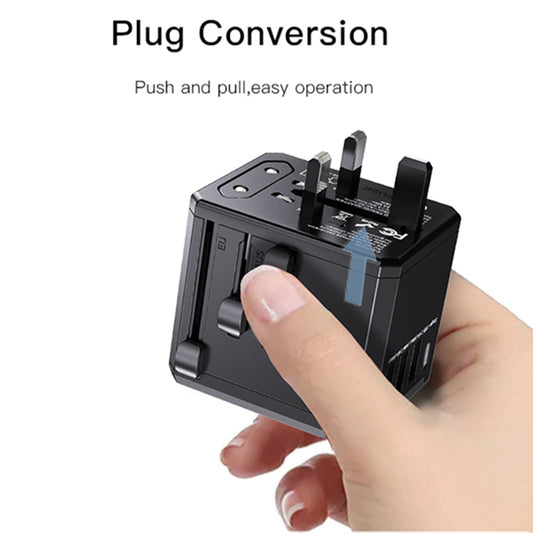 Netzladegerät Yesido MC10 Travel, 12W, 2.4A, 1 x USB-C - 3 x USB-A, Schwarz