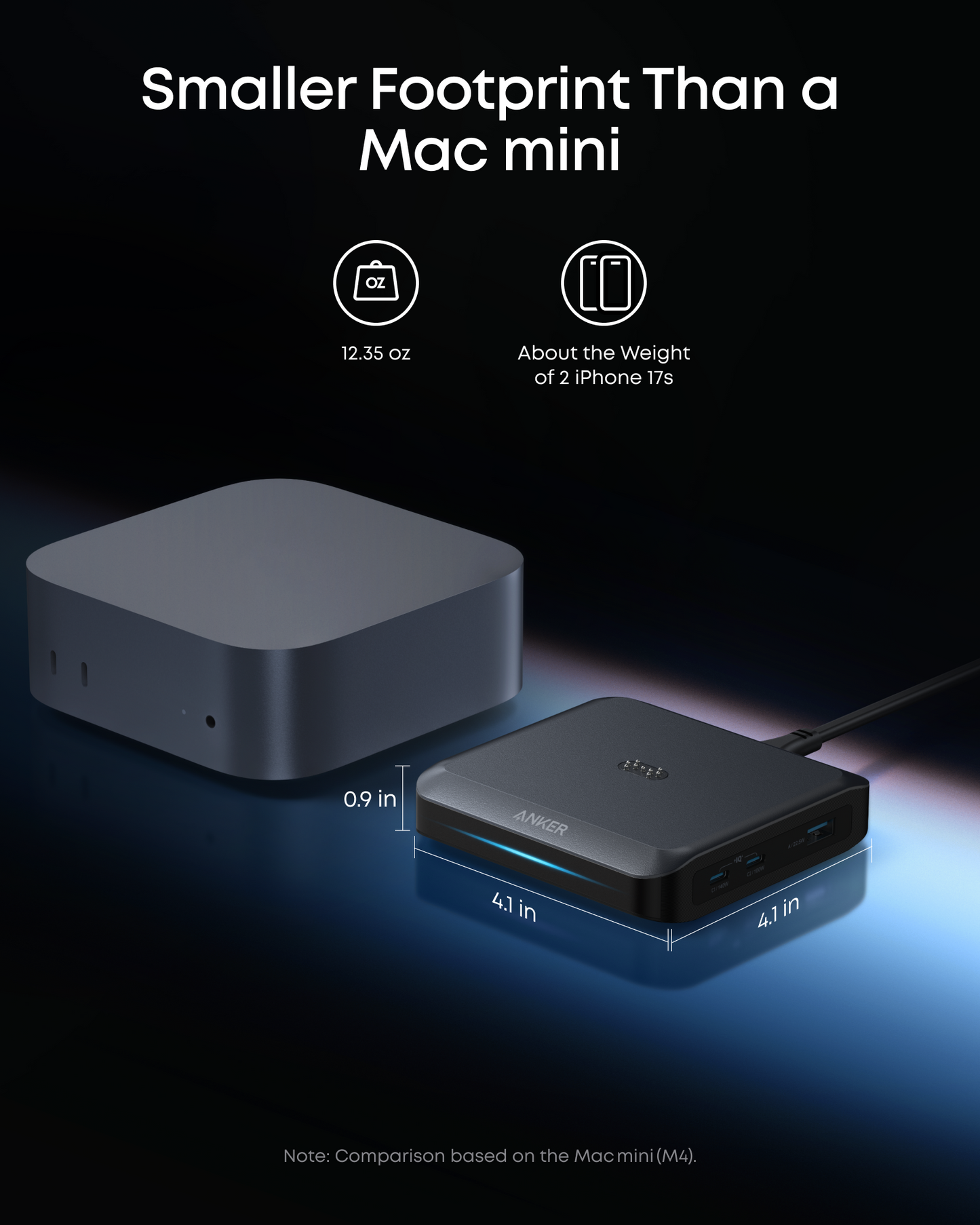 Anker Charging Dock for Prime External Battery, 150W, 5A, 1 x Pogo Pin - 1 x USB-A - 2 x USB-C, Black A1903G11