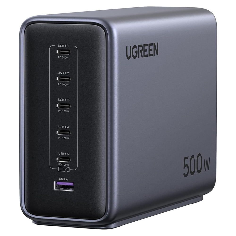 UGREEN Nexode X759 Ladestation, 500W, 5A, 1 x USB-A - 5 x USB-C, Grau