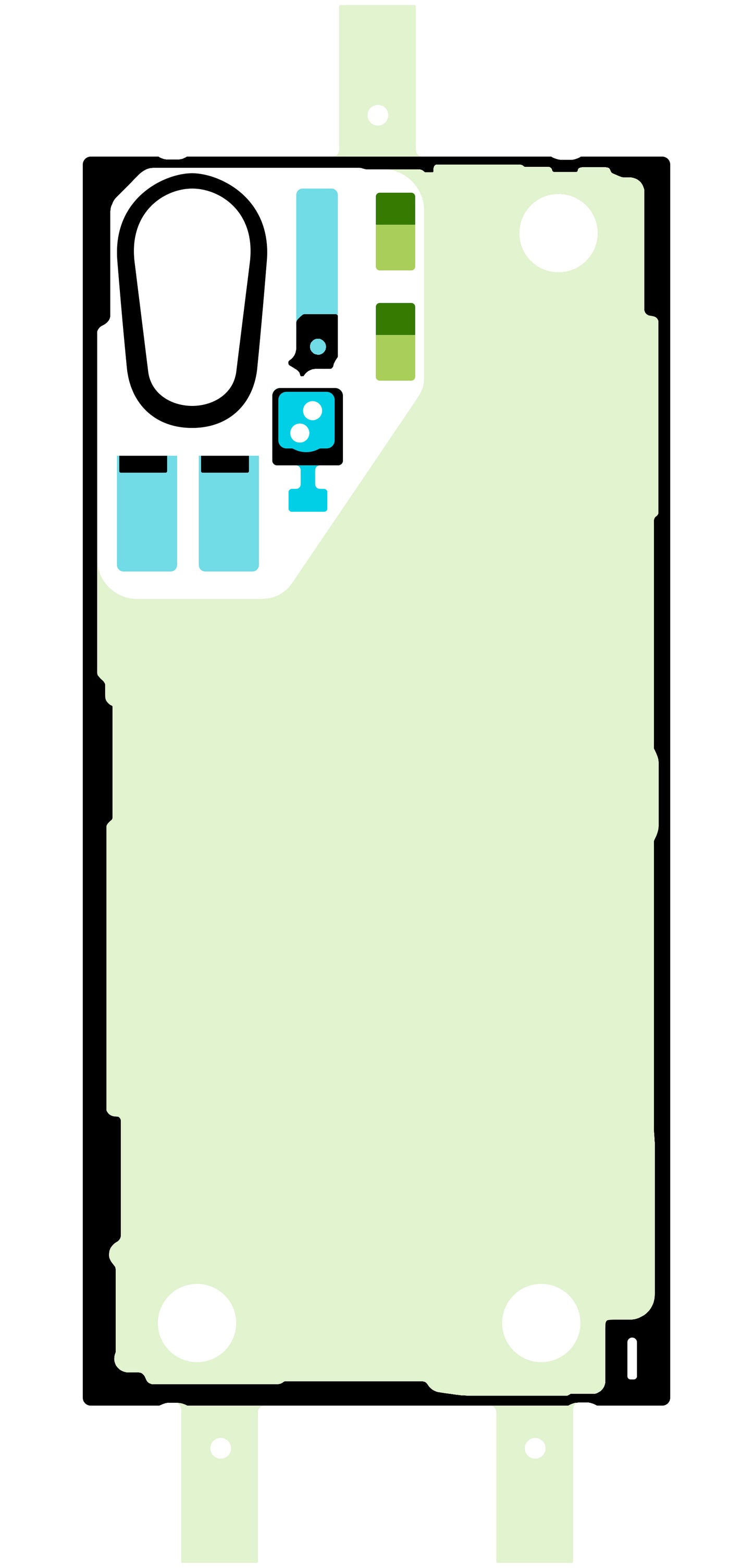 Klebeset für Akkudeckel Samsung Galaxy S22 Ultra 5G S908, Service Pack GH82-27490A