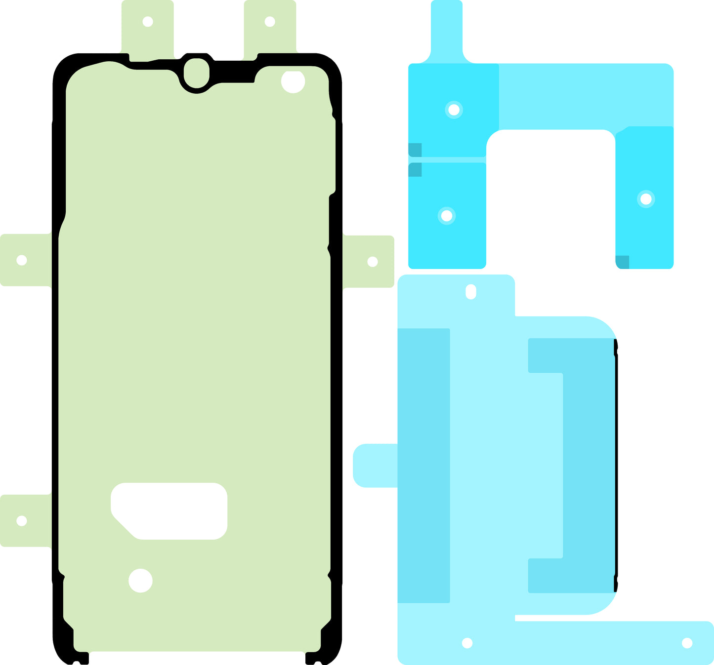 Klebeset für Samsung Galaxy S22 5G S901 Display, Service Pack GH82-30244A