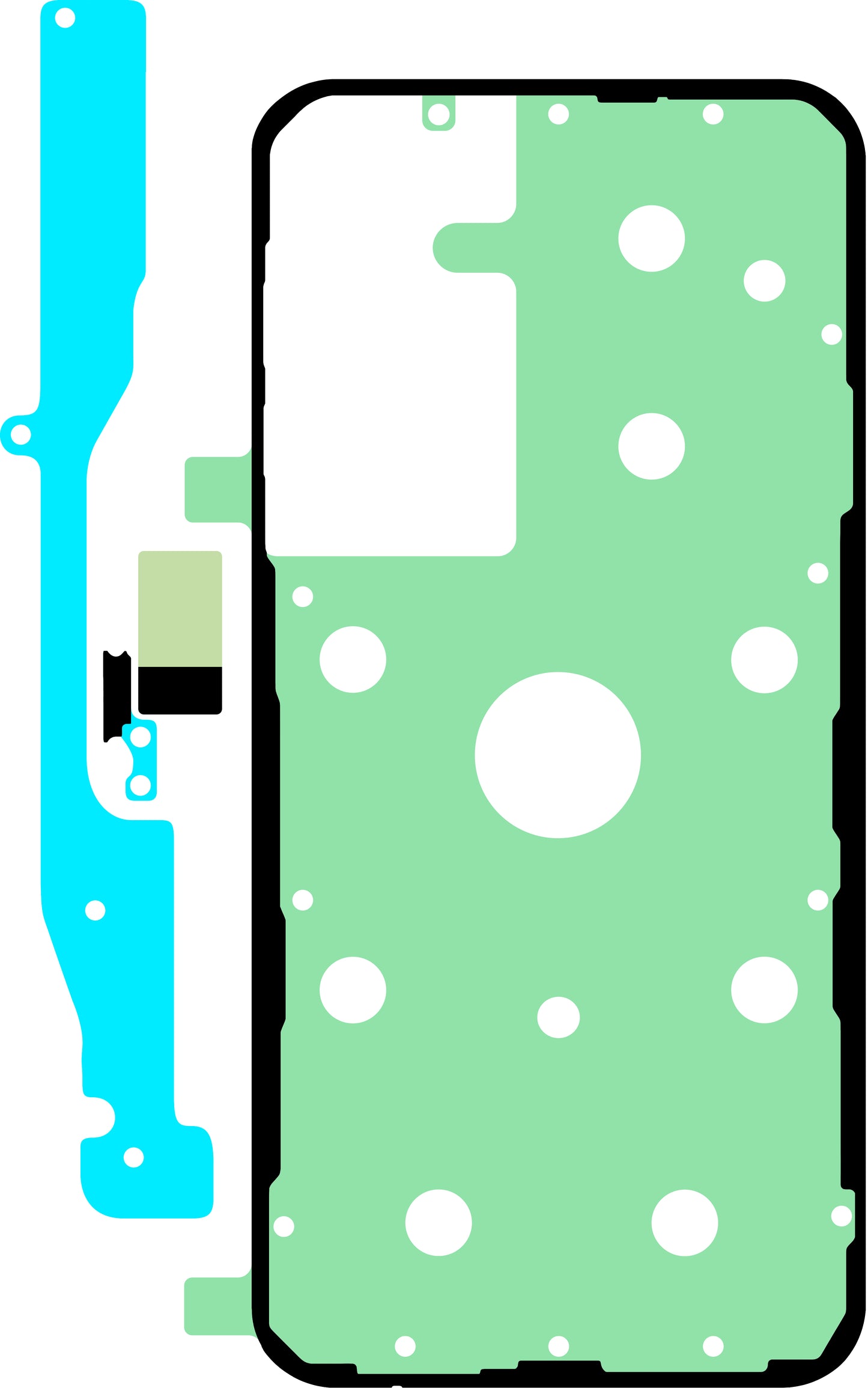 Samsung Galaxy A55 5G A556 Display Adhesive Kit, Service Pack GH82-34540A